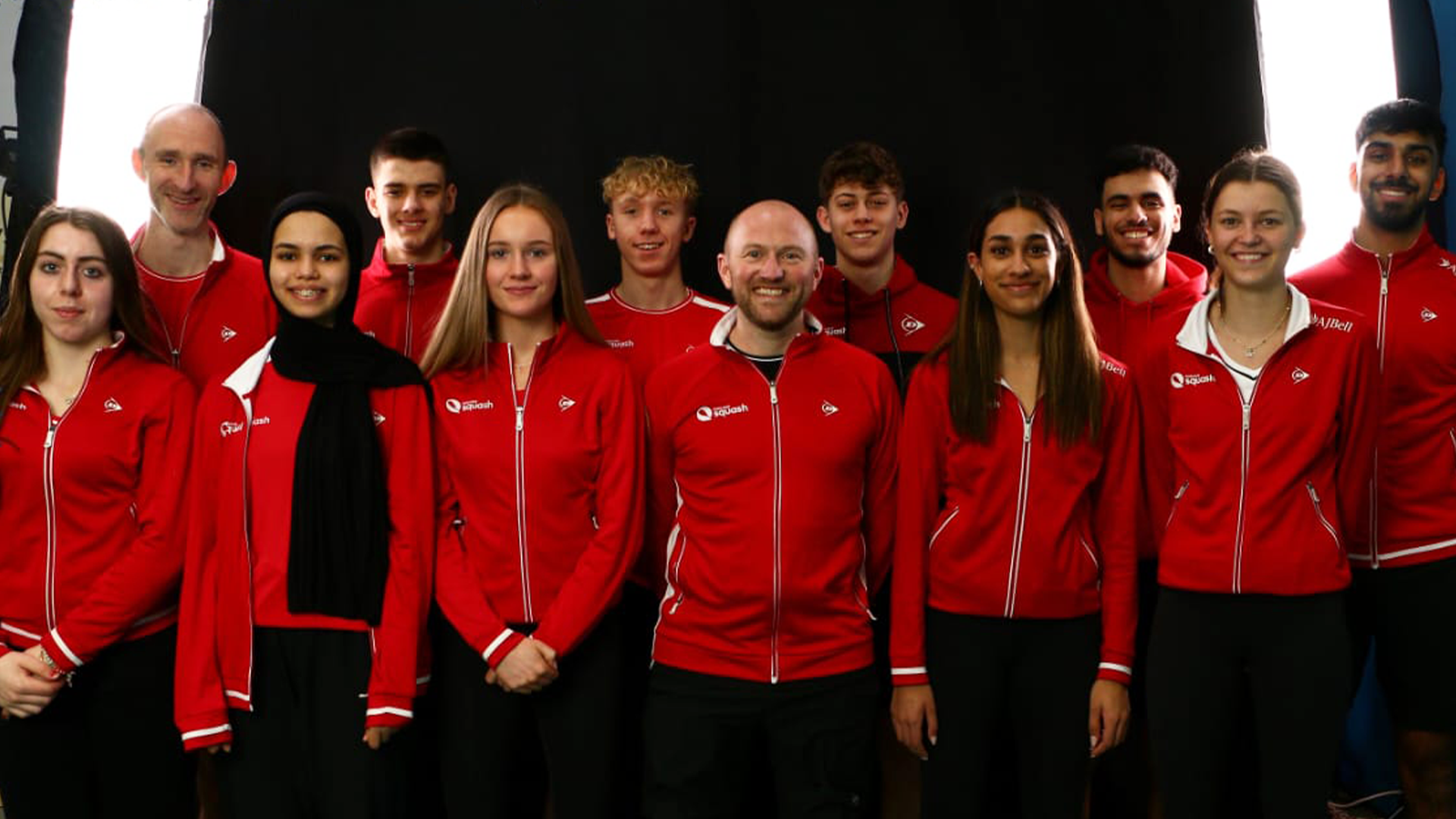 The England squad at the 2024 ESF European Individual U19 Championships.